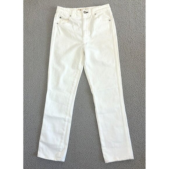 AMO Chloe Crop Jeans In‎ Sea Salt White Denim Organic Cotton - Picture 2 of 16